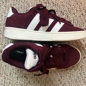 SOLD. Burgundy adidas sneakers
